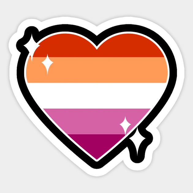 Kawaii Pride Collection - Lesbian Sticker by rewordedstudios